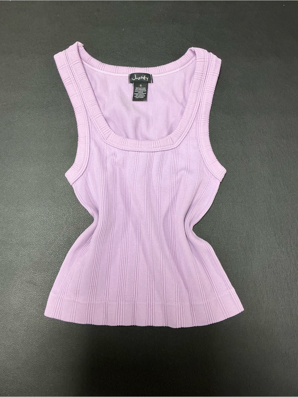 Justify Lilac Ribbed Tank Top - Scoop Neck Sleeveless Knit